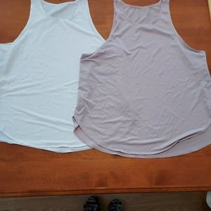 Fabletics 2 Tank Tops Size Med. Loose fit Activewear. Lightweight.